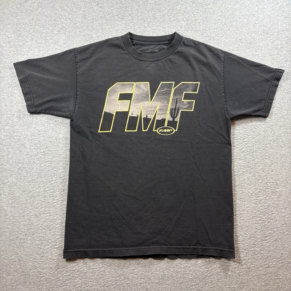 FMF Racing T Shirt Mens M Y2K Black Dirt Bike Motocross So Cal Cactus Graphic